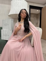 فستان شيفون لحمي سهرة