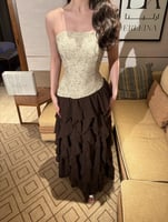 فستان مجوده ترتر بني