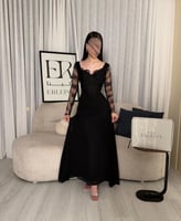 فستان فلورا اسود