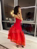 فستان زهرة احمر