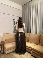 فستان مجوده ترتر بني