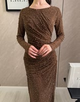 فستان رشه بني