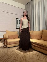 فستان مجوده ترتر بني