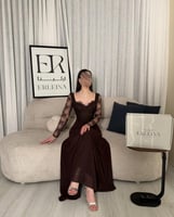 فستان فلورا بني