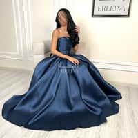 فستان انيق بترولي