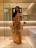 فستان الميث ذهبي اكمام