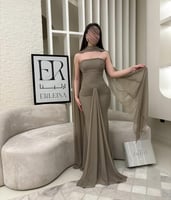 فستان ستروكه رملي