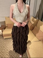 فستان ميجو ترتر بني