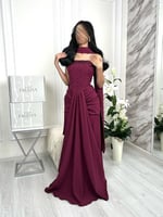 فستان عنابي سهرة