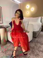 فستان زهرة احمر