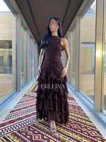 فستان غيداء بني