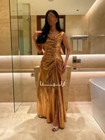 فستان الميث ذهبي نص كم