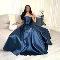 فستان انيق بترولي