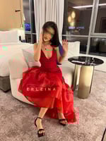 فستان زهرة احمر