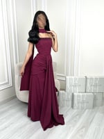 فستان عنابي سهرة