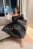 فستان اسود قصير ناعم