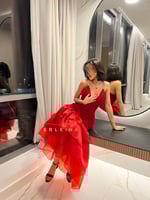 فستان زهرة احمر