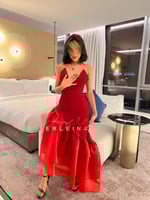 فستان زهرة احمر