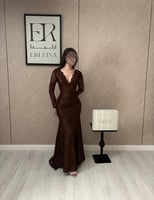 فستان ساف بني