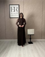 فستان طقم دلوعات بني