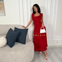 فستان فلور احمر