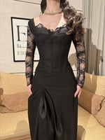 فستان قمر اكمام اسود