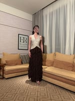 فستان ميجو ترتر بني