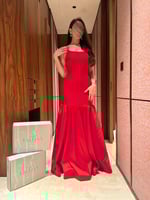 فستان دودي احمر