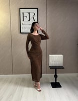 فستان رشه بني