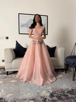 فستان تطريز تل سهرة