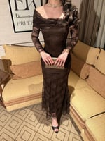 فستان لتون بني