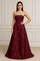 فستان جود عنابي