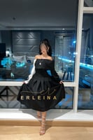 فستان اسود قصير ناعم