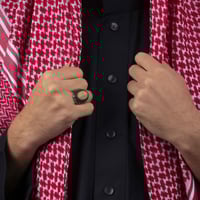 خاتم رجالي فضة بحجر عين النمر بتصميم فخم وأنيق