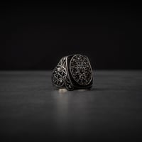 خاتم رجالي فضة استرليني مع نقوشات دقيقة فخمة