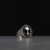 خاتم رجالي فضة استرليني مع تصميم سعودي فخم