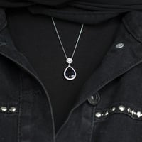 سلسال فضة عيار 925 بقلادة من الزركون الأسود