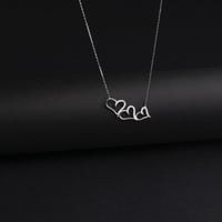 سلسال فضة عيار 925 بتصميم الثلاث قلوب