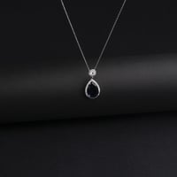 سلسال فضة عيار 925 بقلادة من الزركون الأسود