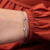 اسوارة فضة نسائي مع احجار زركون ملونة