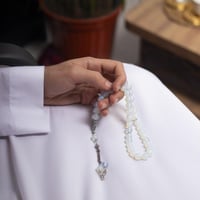 سبحة بحجر اوبال مع شكة فضة 10 مل