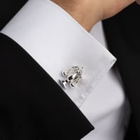 كبك رجالي فضة مع تصميم ميزان