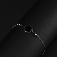 اسوارة فضة نسائي مزينة بحجر اونكس اسود مع تصميم ال...