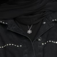 سلسال فضة عيار 925 بتصميم بلورة الثلج المحاطة بأشك...