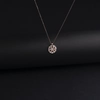 سلسال فضة عيار 925 جولدن روز بتصميم بلورة الثلج