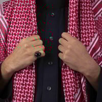 خاتم رجالي فضة استرليني مزين بحجر أونكس أسود ملكي