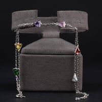 اسوارة فضة نسائي مع احجار زركون ملونة