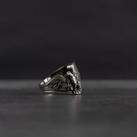 خاتم رجالي فضة استرليني مع تصميم النسر الفخم