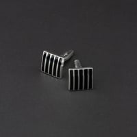 كبك رجالي فضة مع تميم منحوت