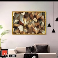 A101 لوحة تجريدية بأسلوب هندسي ثلاثي الأبعاد بألوا...